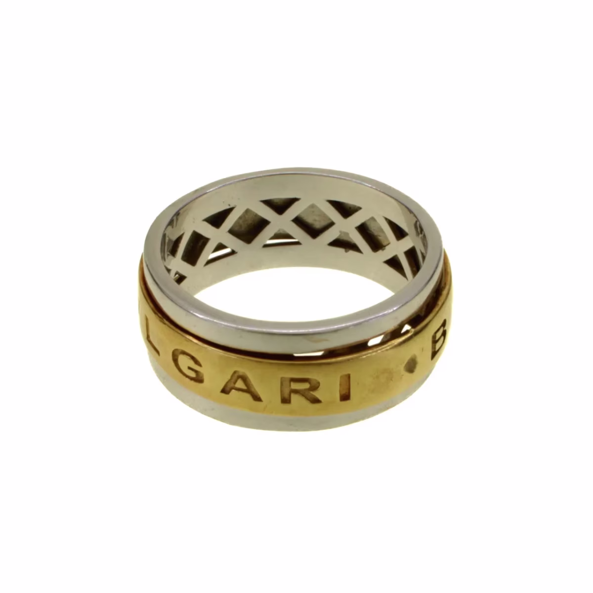 BVLGARI style anti-stress ring in 2 18k golds* · vista 2