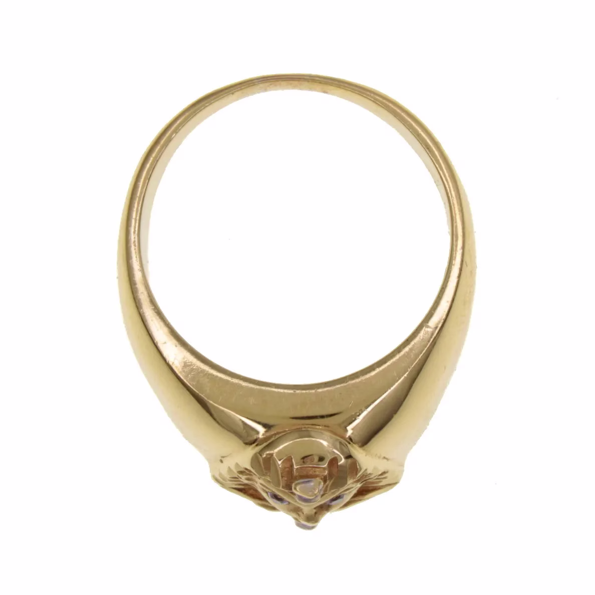 Anillo egipcio con circonitas en oro 18k · vista 3