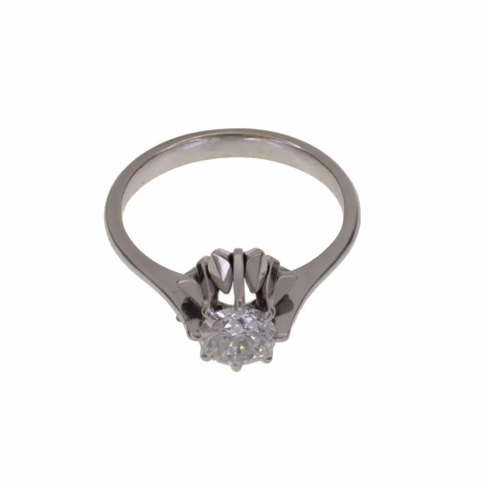 Solitario con Diamante 1 cte en oro blanco 18k