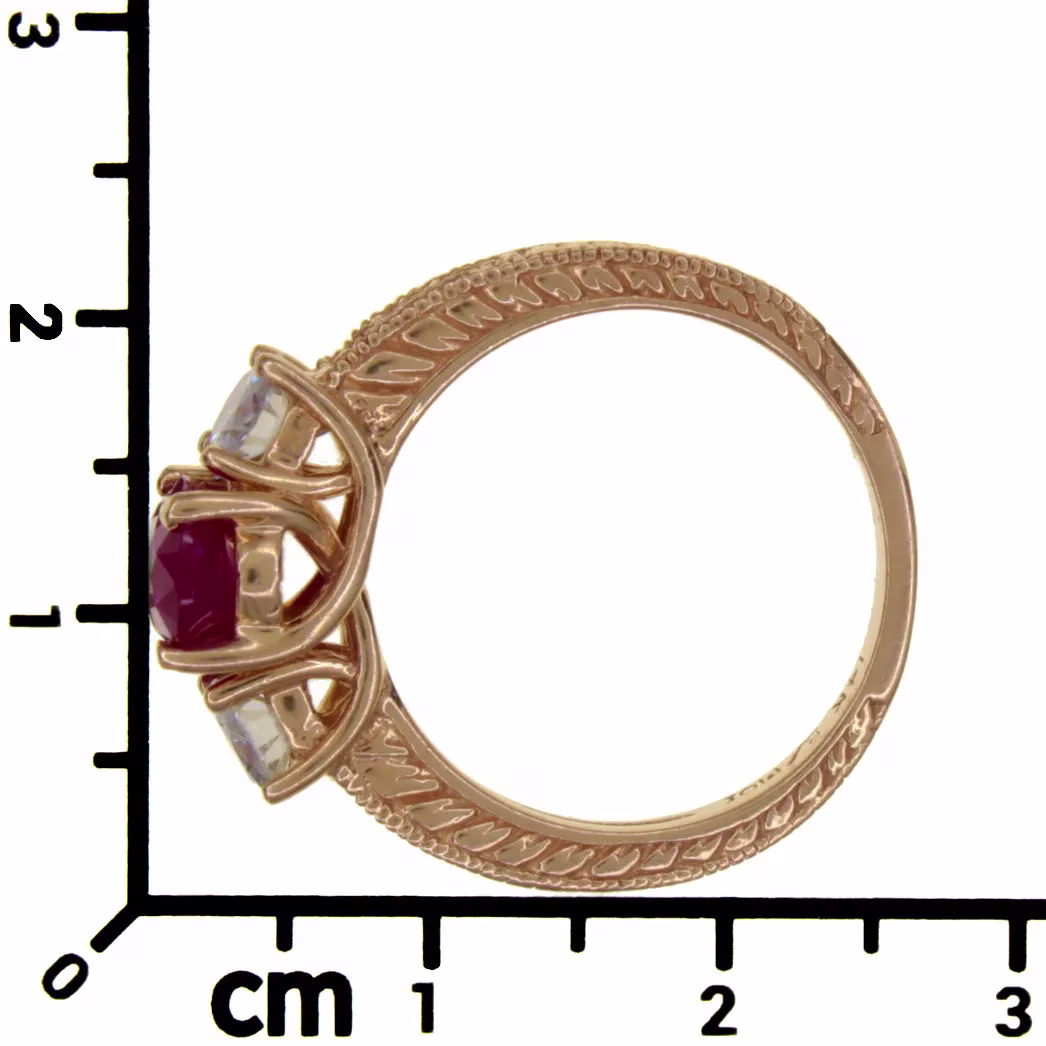 Sortija trilogía con Diamantes en oro 14k · vista 8