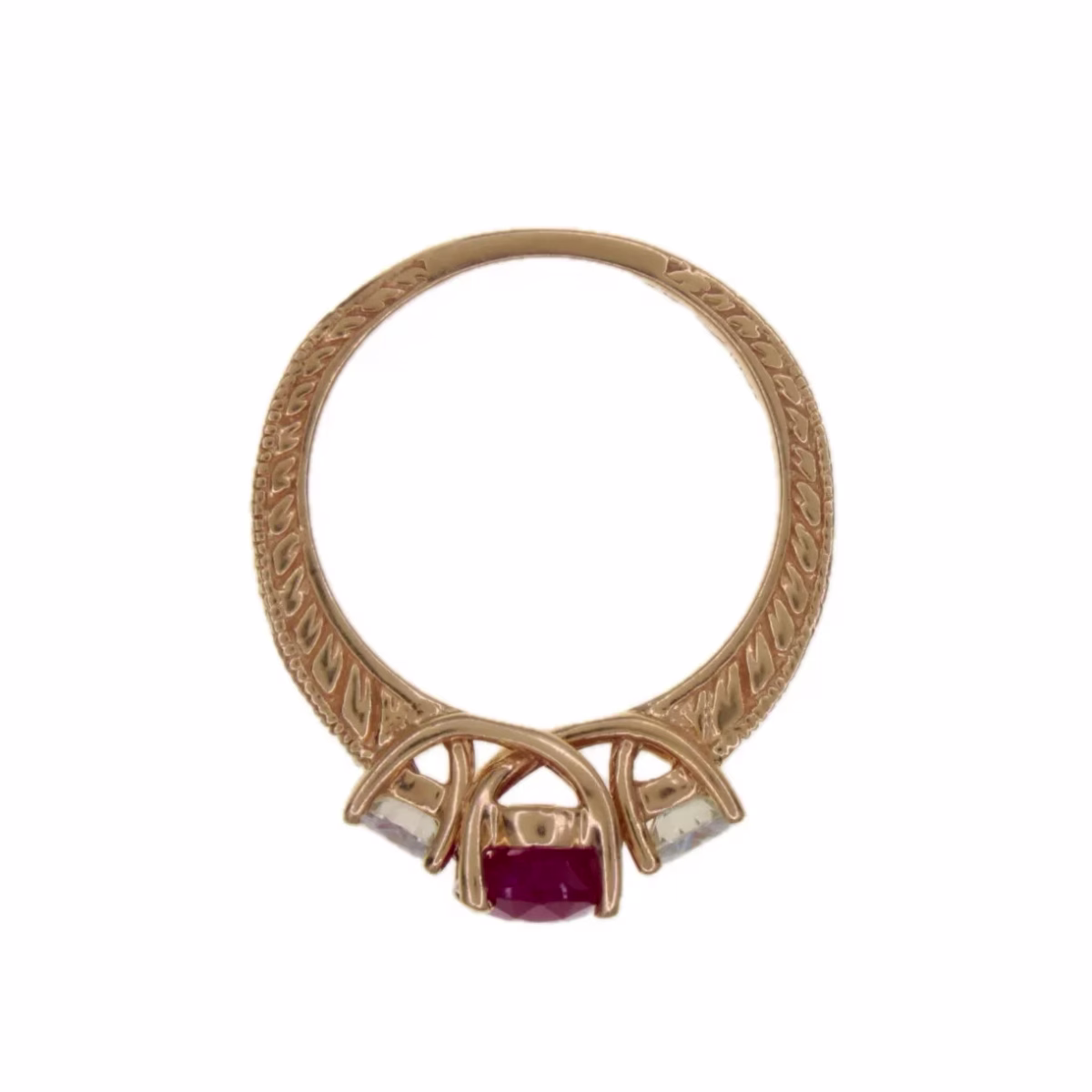 Sortija trilogía con Diamantes en oro 14k · vista 7