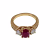Sortija trilogía con Diamantes en oro 14k · vista 1