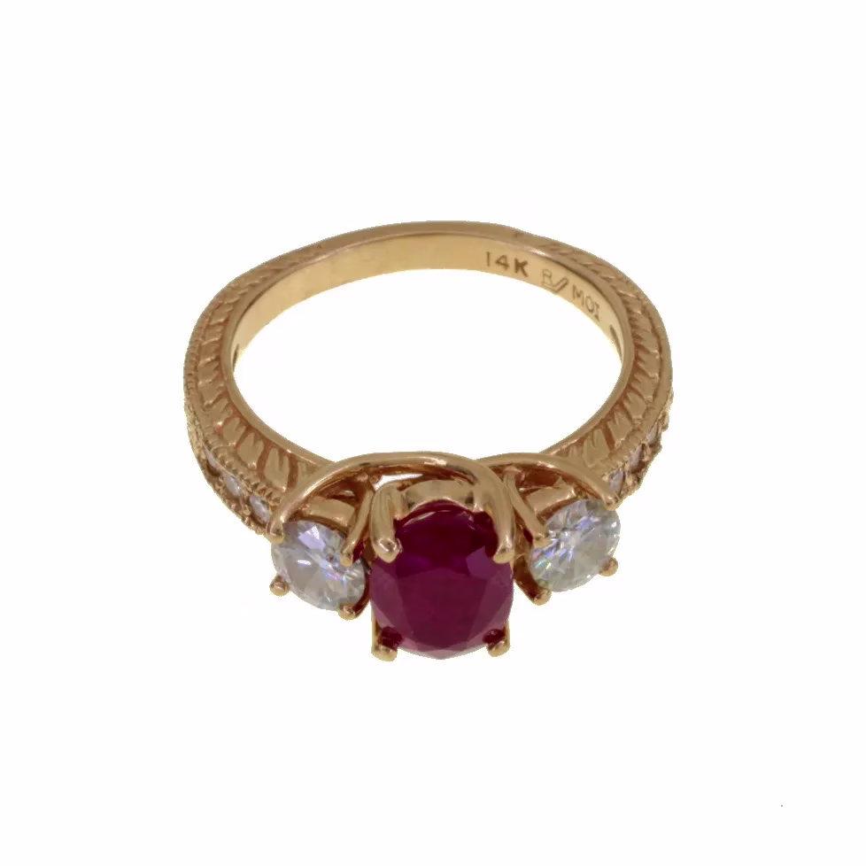 Sortija trilogía con Diamantes en oro 14k