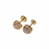 Pendientes corazón con circonitas en oro 9k · vista 1