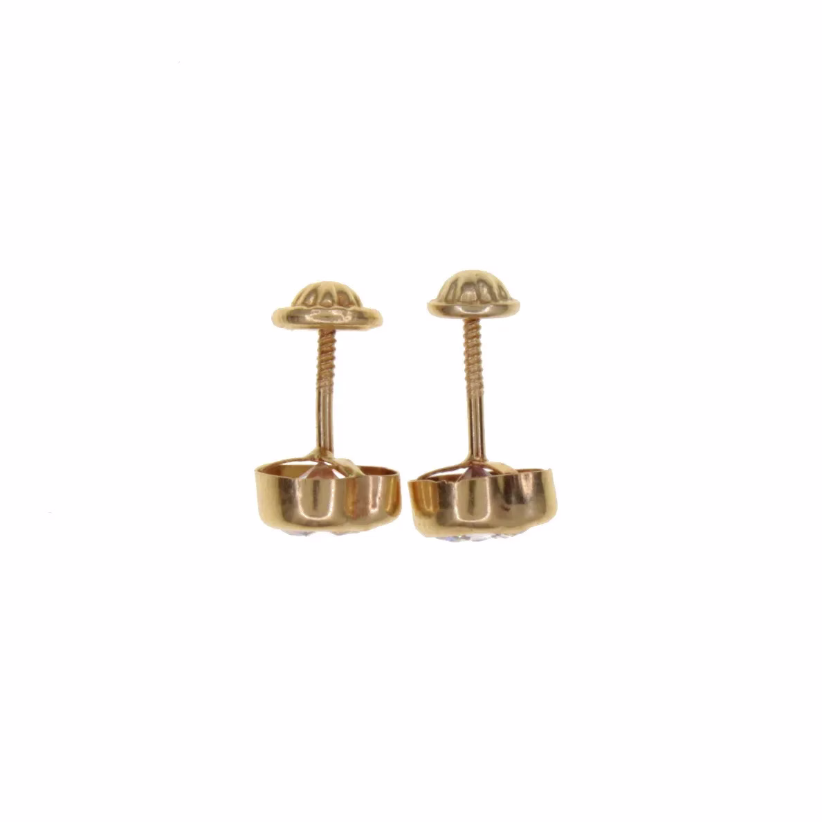 Pendientes corazón con circonitas en oro 9k · vista 3