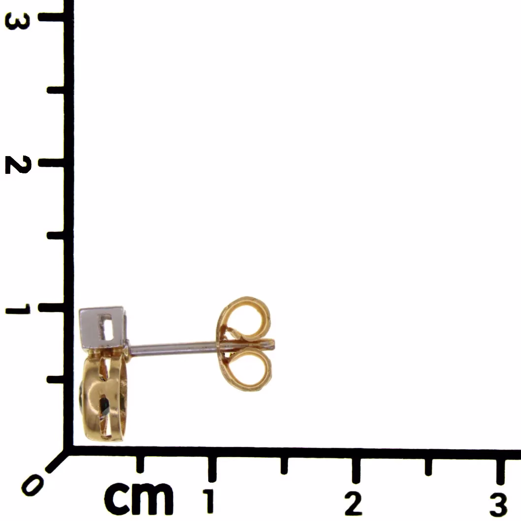 Pendientes "Tu y Yo" con Diamantes y Zafiros en dos oros 18k · vista 4