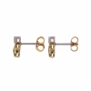 Pendientes "Tu y Yo" con Diamantes y Zafiros en dos oros 18k · vista 3
