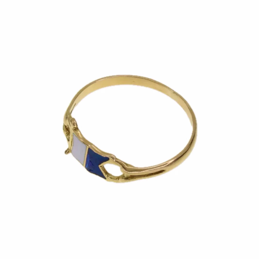 Sortija náutica "A" en oro 18k · vista 3