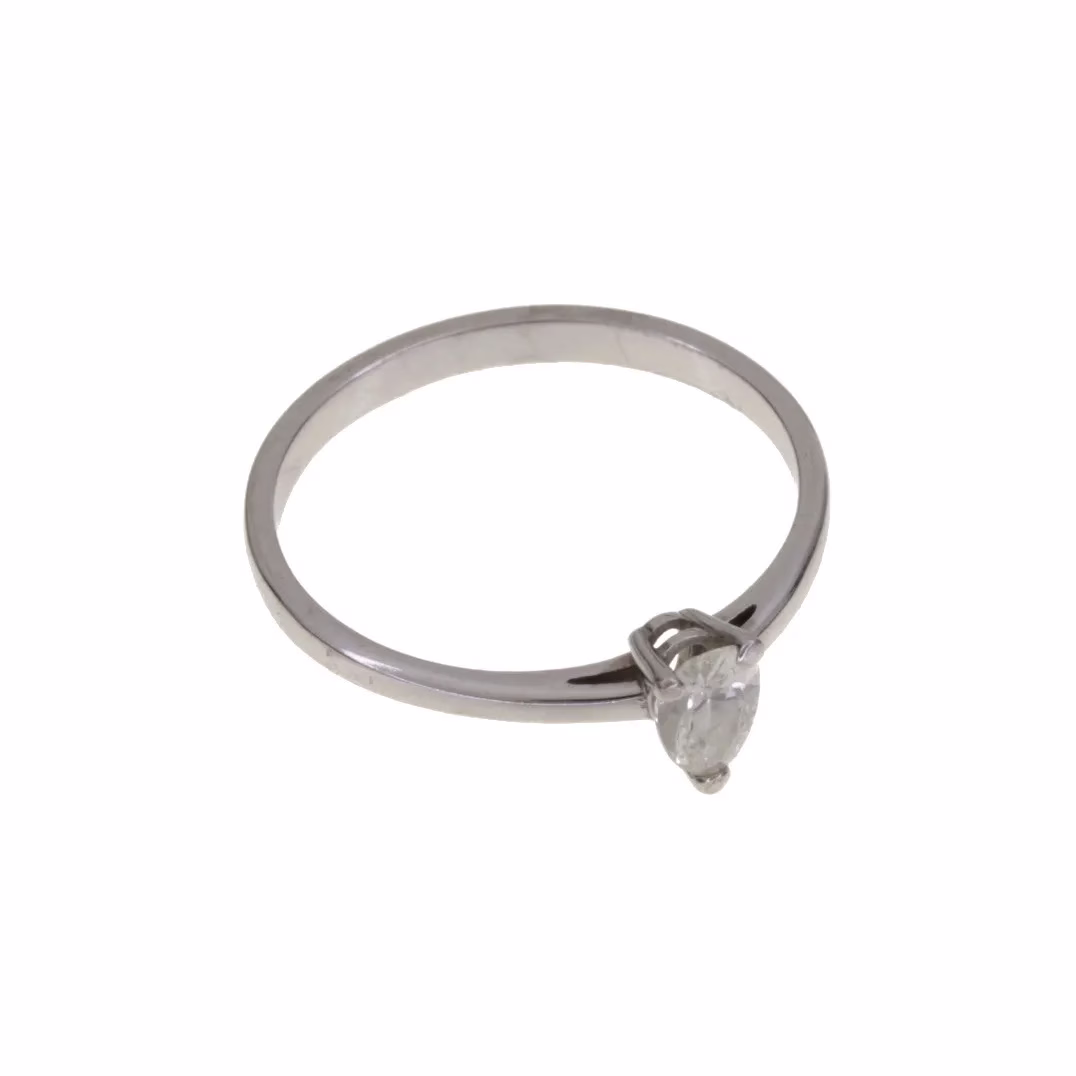 Solitario con Diamante en oro blanco 18k · vista 4